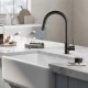 Gooseneck Gunmetal Grey 360° Swivel Pull Out Kitchen Sink Mixer Tap Solid Brass